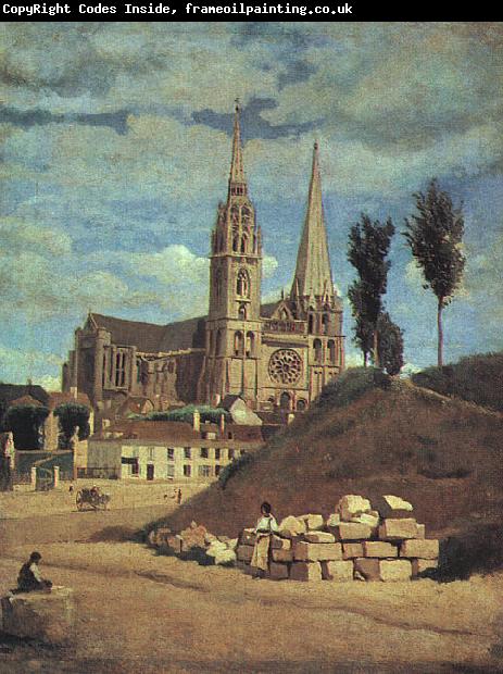 Jean Baptiste Camille  Corot Chartres Cathedral